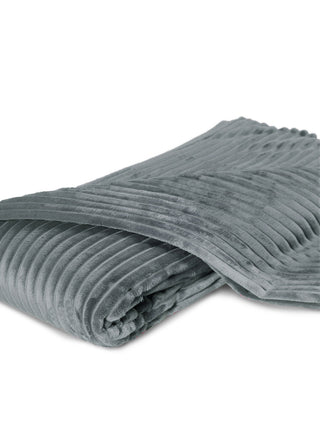 FABINALIV Grey Striped 300 TC Woollen King Size Double Bedsheet with 2 Pillow Covers (250X225 cm)