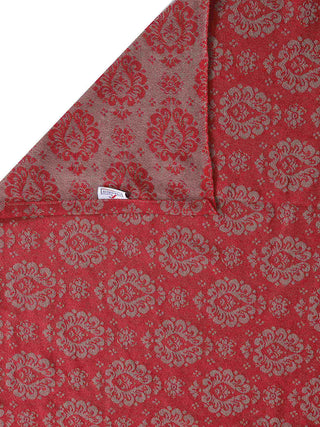 FABINALIV Red Ethnic 100% Cotton Handwoven King Size Double Bedsheet with 2 Pillow Covers (250X225 cm)