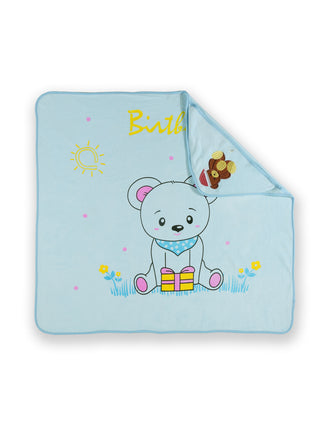 FABINALIV Infant Blue Cartoon Print Cotton Hooded Bath Towel (70X70 cm)