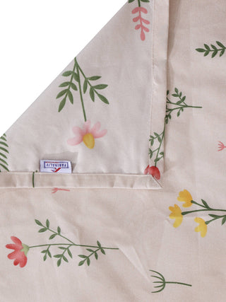 FABINALIV Peach Floral 300 TC Cotton Blend Super King Size Double Bedsheet with 2 Pillow Covers (270X270 cm)