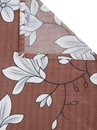 FABINALIV Brown Floral 300 TC Cotton Blend King Size Double Bedsheet with 2 Pillow Covers (250X225 cm)