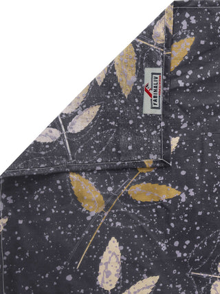 FABINALIV Black Floral 300 TC Cotton Blend King Size Double Bedsheet with 2 Pillow Covers (250X225 cm)