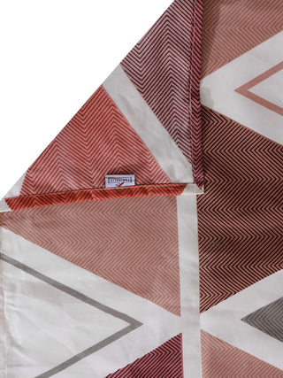 FABINALIV Multicolor Geometric 300 TC Cotton Blend Single Bedsheet with Pillow Cover (225X150 cm)
