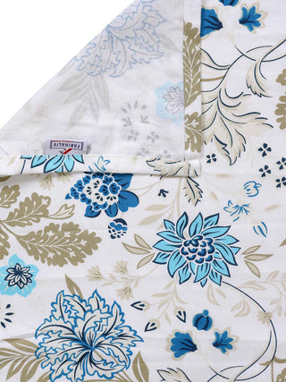 FABINALIV Multicolor Floral 300 TC Pure Cotton King Size Double Bedsheet with 2 Pillow Covers (250X225 cm)