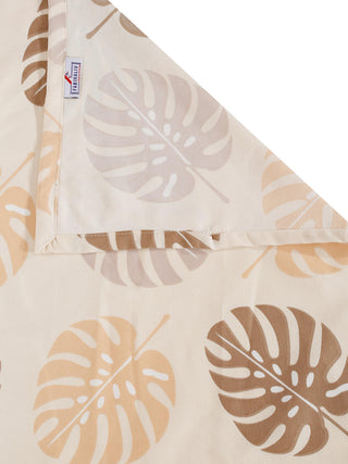 FABINALIV Beige Floral 300 TC Cotton Blend King Size Double Bedsheet with 2 Pillow Covers (250X225 cm)