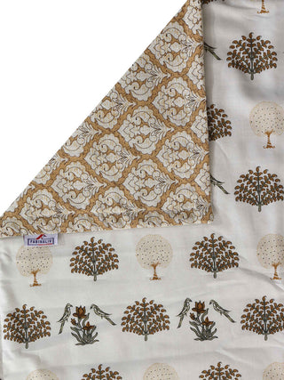 FABINALIV Multicolor Floral Reversible AC Room 300 GSM Pure Cotton Double Bed Dohar