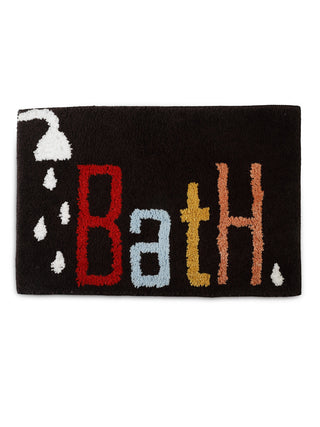 FABINALIV Multicolor Geometric Cotton Blend Bath Mat (60X40 cm)