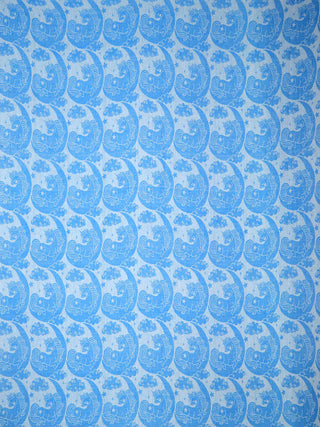 FABINALIV Blue Cartoon Design 350 TC 100% Cotton Handwoven King Size Double Bedsheet with 2 Pillow Covers (250X225 cm)
