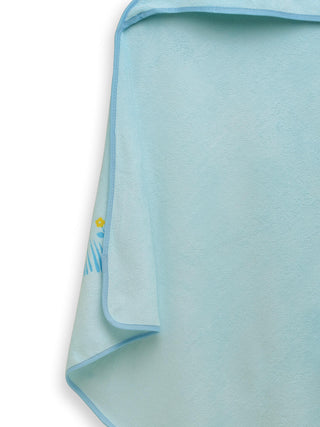 FABINALIV Infant Blue Cartoon Print Cotton Hooded Bath Towel (70X70 cm)