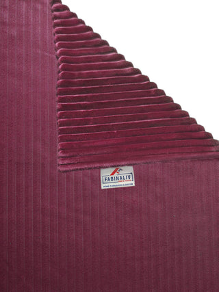 FABINALIV Maroon Striped 300 TC Woollen King Size Double Bedsheet with 2 Pillow Covers (250X225 cm)