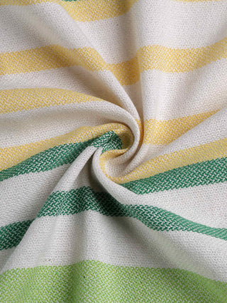 FABINALIV Unisex Set of 4 Multicolor Striped 225 GSM Cotton Bath Towels (150X75 cm)